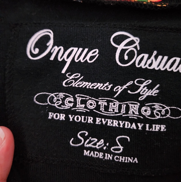 Onque Casuals Blouse Halloween Ghosts Cats Black Embellished Top Size S - Picture 8 of 10